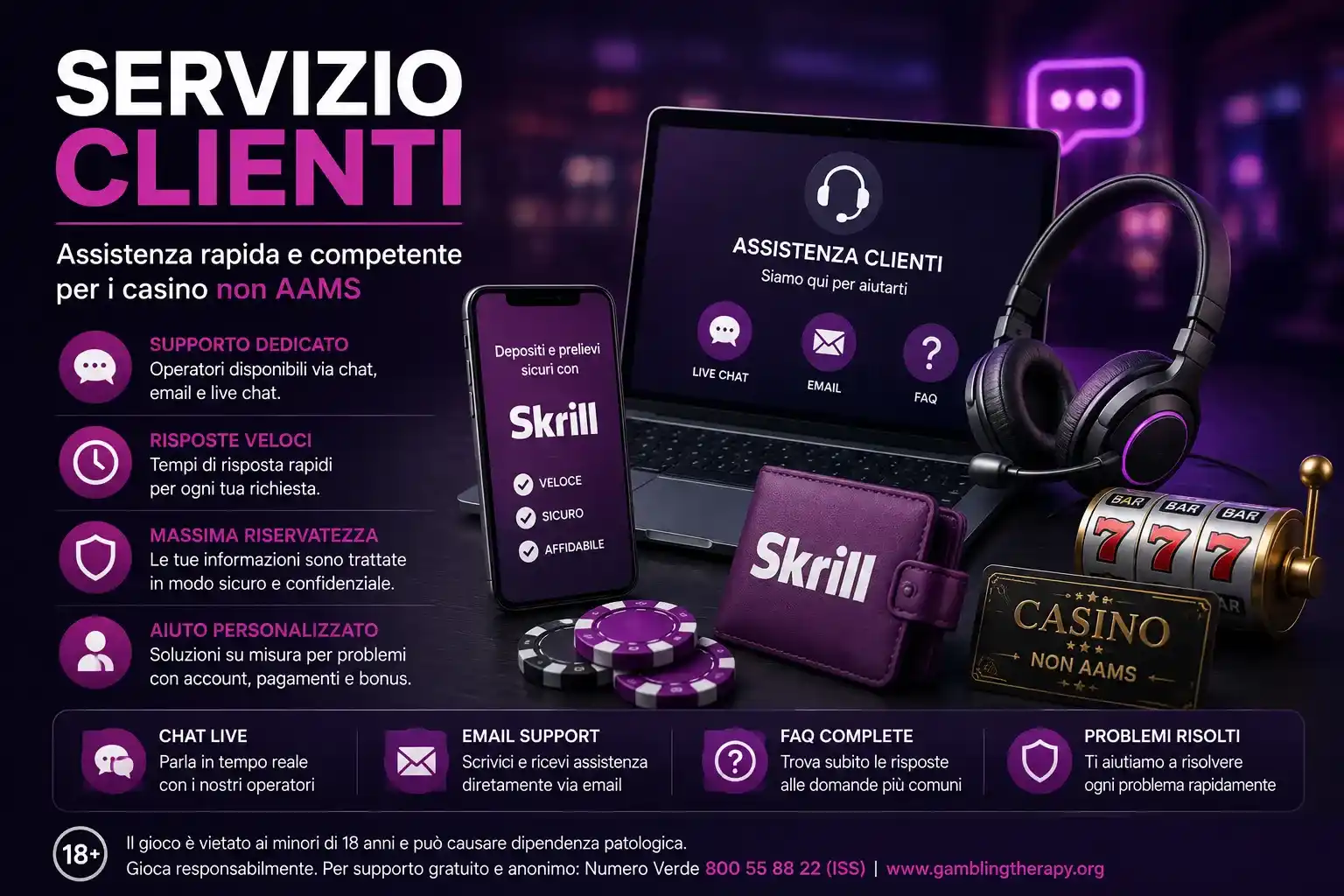 casino non aams skrill servizio clienti