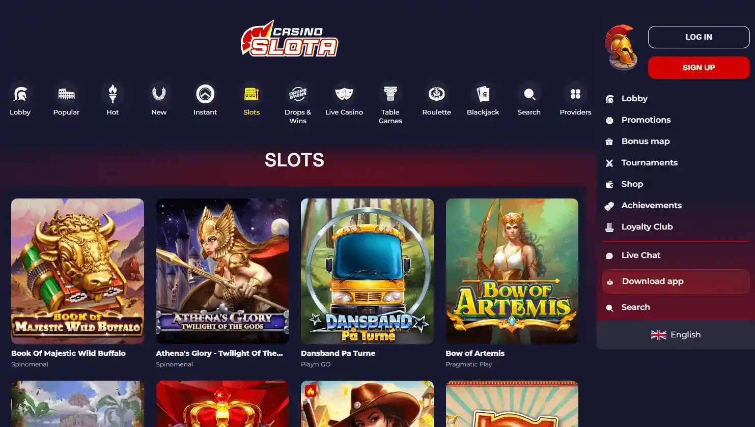 Slota Casino - Skrill, banking e varietà di pagamento
